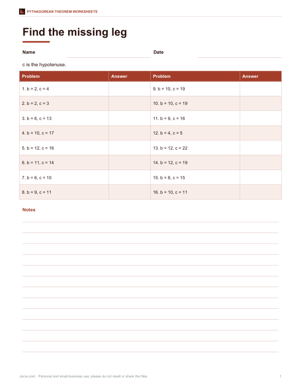 Preview of Printable Missing Leg Worksheet